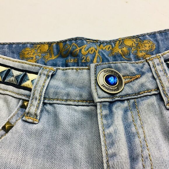 Desigual NWT Denim Jeans white wash Size 26 - Picture 4 of 9